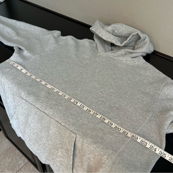 Aerie Oversized pullover hoodie, grey, cotton, back graphic, size M - Picture 9 of 13